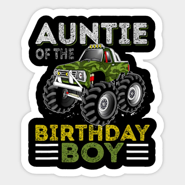 Auntie Of The Birthday Boy Monster Truck Birthday Sticker by Zoe Hill Autism